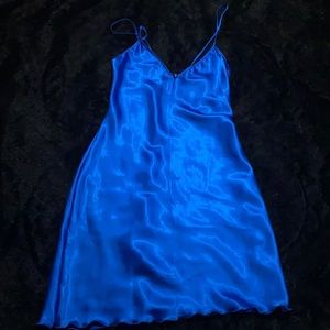 SIZE M/L SATIN ROYAL BLUE DRESS